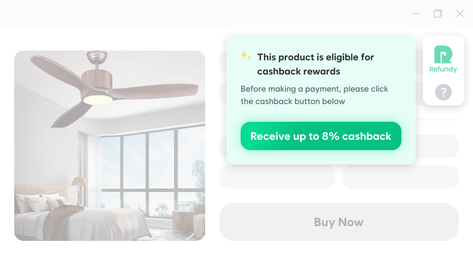 Cashback page example
